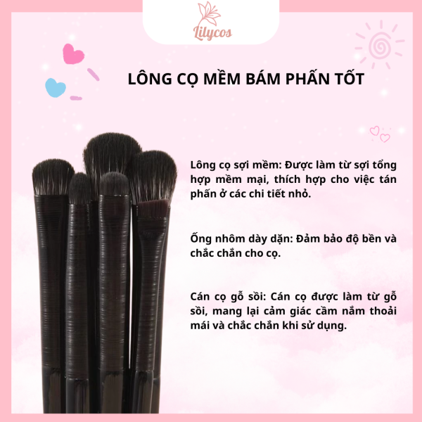 bộ cọ tán mắt 6 cây
