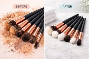 Tác hại của cọ trang điểm bẩn đối với làn da mặt h