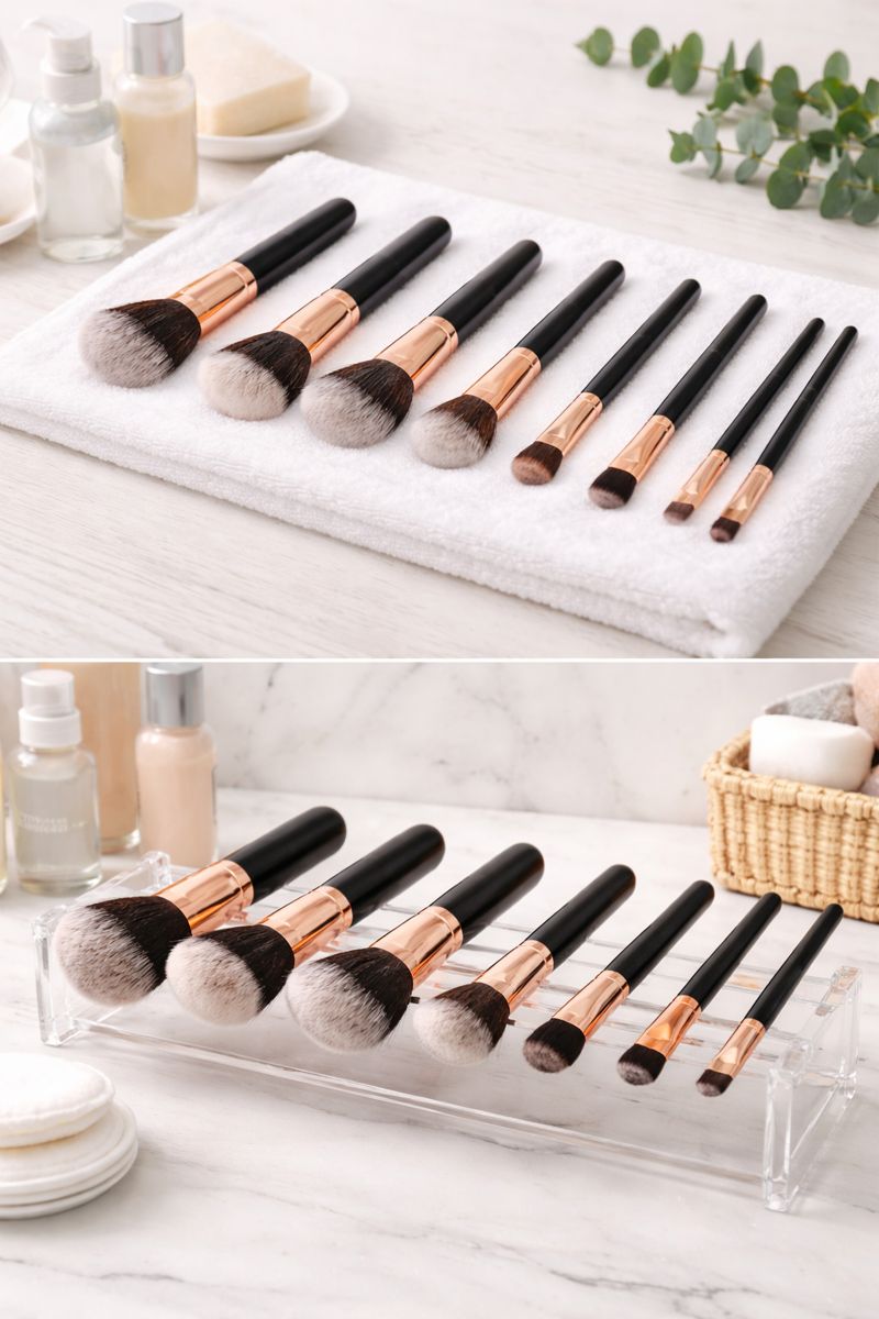 Cách phơi cọ trang điểm sau khi vệ sinh đúng cách